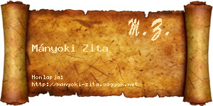 Mányoki Zita névjegykártya