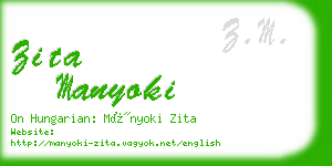 zita manyoki business card